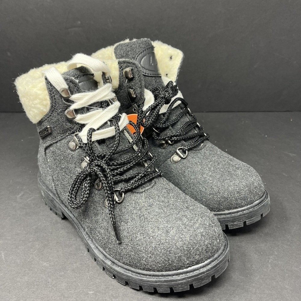 Lugz Grotto Fleece Lace Up Womens Boots Black Size 6